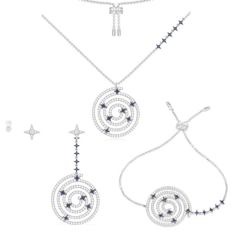 

Kaliyah Silver Jewel Sets 1:1 Original High Quality Handling Jewels Free Mail Women