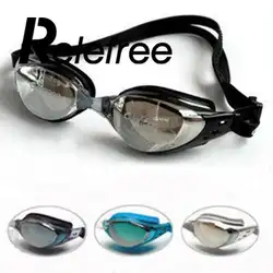 Профессиональный Анти-туман УФ плавательные очки Черный Силиконовая полоска Training