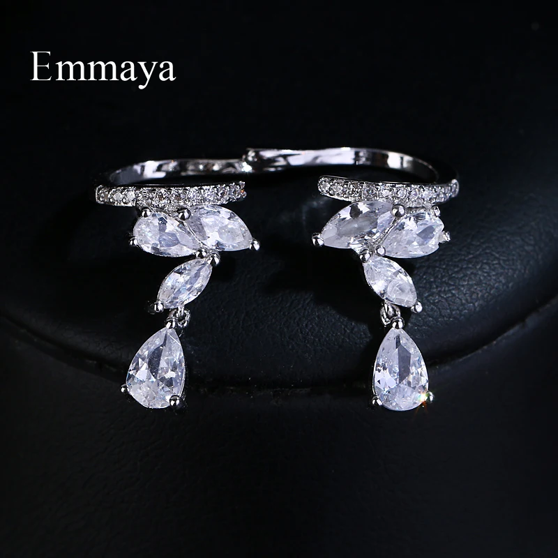 

Emmaya Brand Fashion Glitterin AAA Cubic Zircon White Gold Color Originality Earrings For Women Wedding Birthday Jewelry Gift