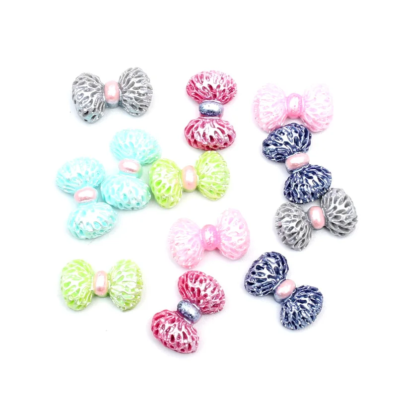 100 шт. разноцветный галстук каучуковые поделки Kawaii Bead Flatback Кабошон магнит на