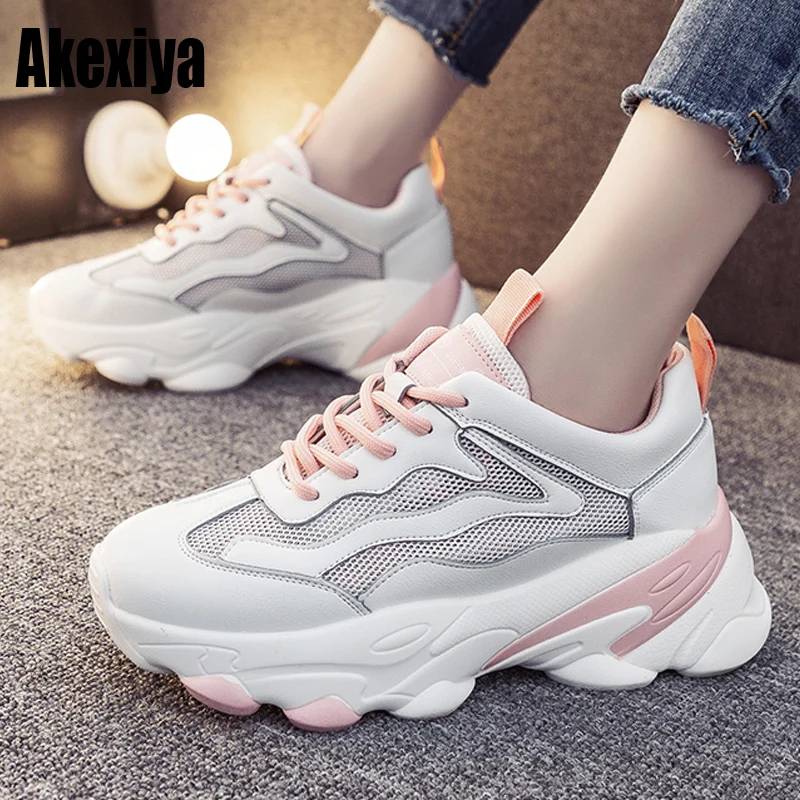

Fashion Chunky Sneakers Women Summer Vulcanize Shoes Breathable Platform Sneakers Air Mesh Trainers Shoes Chaussures Femme f1071