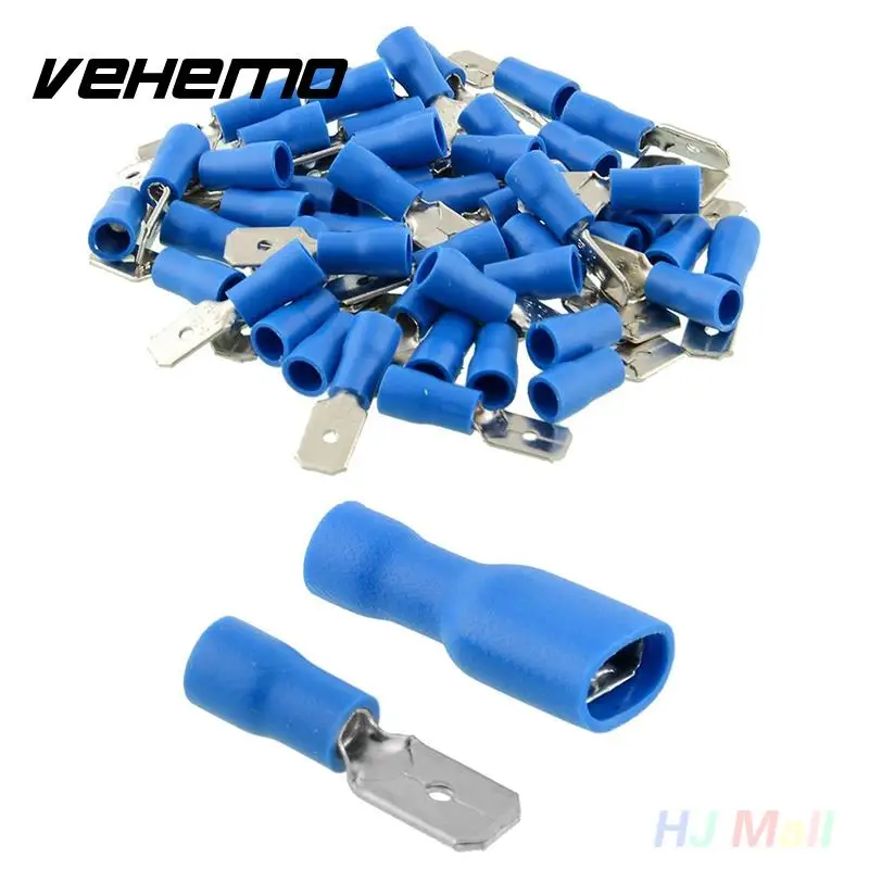 Vehemo 20 шт.(10 пар) синий полностью изолированный провод обжимной Соединитель с наконечником комплект