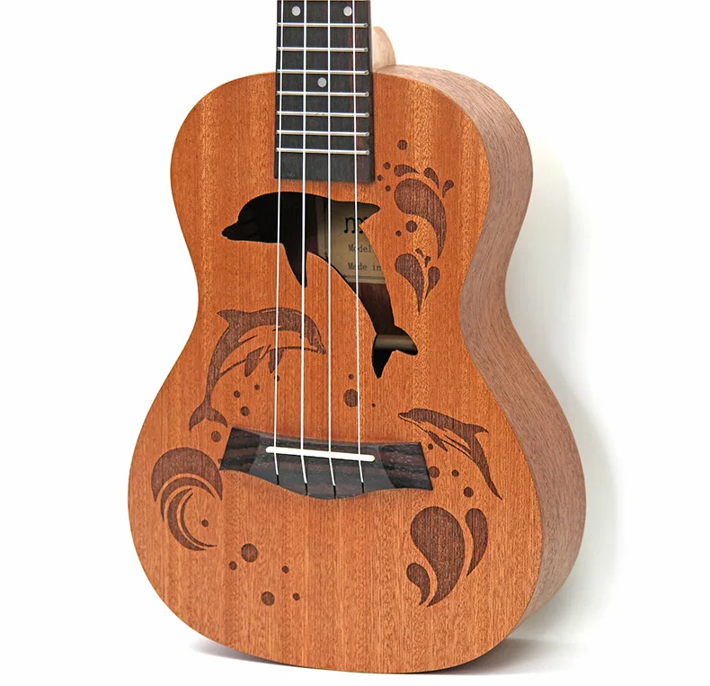 2" концертный Sapele Ukulele мультфильм 4 струны Гавайи мини маленький guita путешествия ukelele Акустическая гитара Ukefor детский концерт - Цвет: dolphin