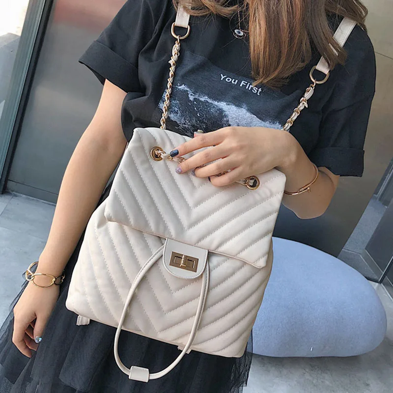 ETAILL 2018 moda clásica de diseñador a cuadros de mujer Mochila De Cuero PU acolchado niñas Casual Mochila de viaje mochilas escolares Mochila ETAILL 2018 moda clásica de diseñador a cuadros de mujer Mochila De Cuero PU acolchado niñas Casual Mochila de viaje mochilas escolares Mochila