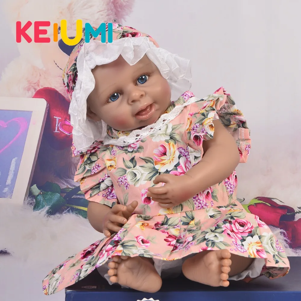 

KEUIMI Real Looking 45cm Reborn Baby Doll Full Silicone Vinyl 19Inch Reborn Doll Lovely Playmates Toy For Children XMAS Gifts