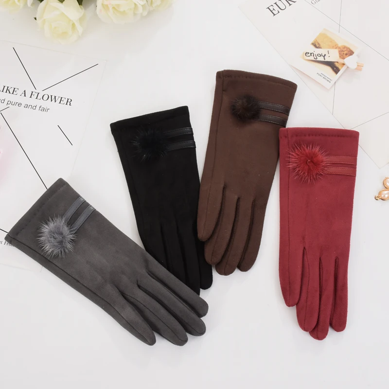 Длинные зимние замшевые перчатки для сенсорного экрана элегантные женские мягкие наручные перчатки Модные теплые женские варежки guantes mujer