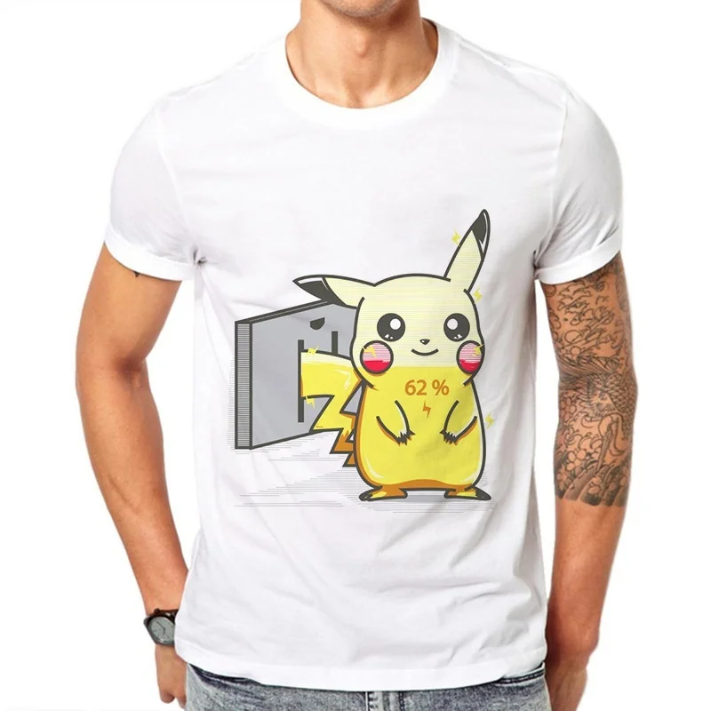 Футболка Pokemon Мужская забавная модная футболка с принтом Летняя уличная коротким