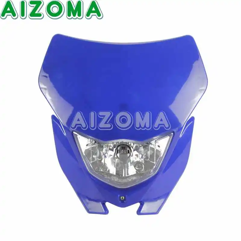 Белый налобный фонарь Mototcycle 12 в 35 Вт для Honda Yamaha CRF CRM WR YZ TTR 110 125 250 250F 250R 250X 450F 426F - Цвет: Blue