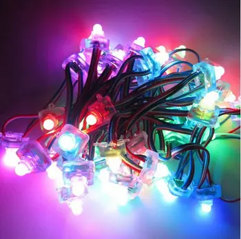 

50pcs 12mm square WS2811 Digital Diffused Module RGB full color LED Pixel node string light Waterproof DC5V xmas advertising