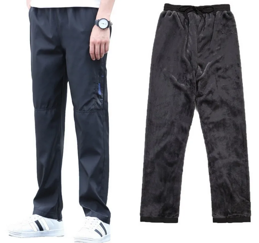 

Super Warm Winter Fleece Thicken Men's Pants Heavy weight Men Thermal Trousers Waterproof Slim Jogger Fit Sweatpants 4XL 5XL 6XL
