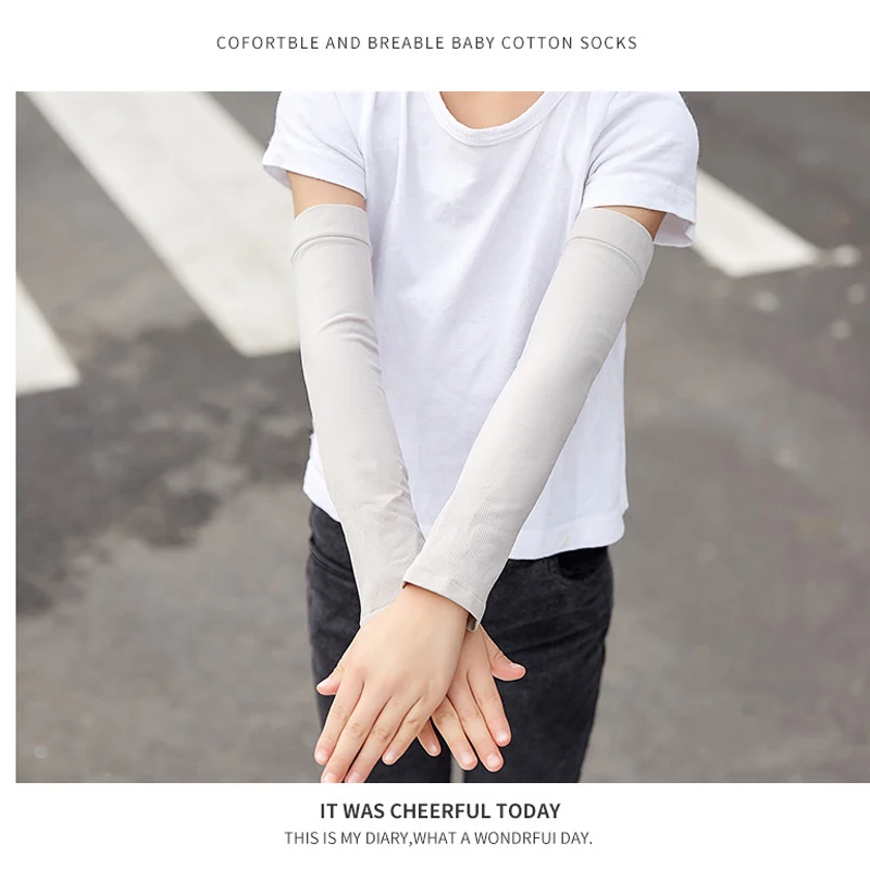 1pair Kids Sun Protective Arm Sleeves Antiuv Arm Covers For Children