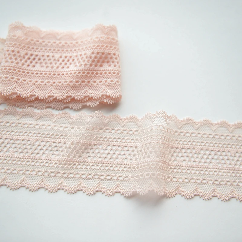 

Hot sale Shrimp pink elastic smooth polyester lace Lace accessories 5.5cm wide G588