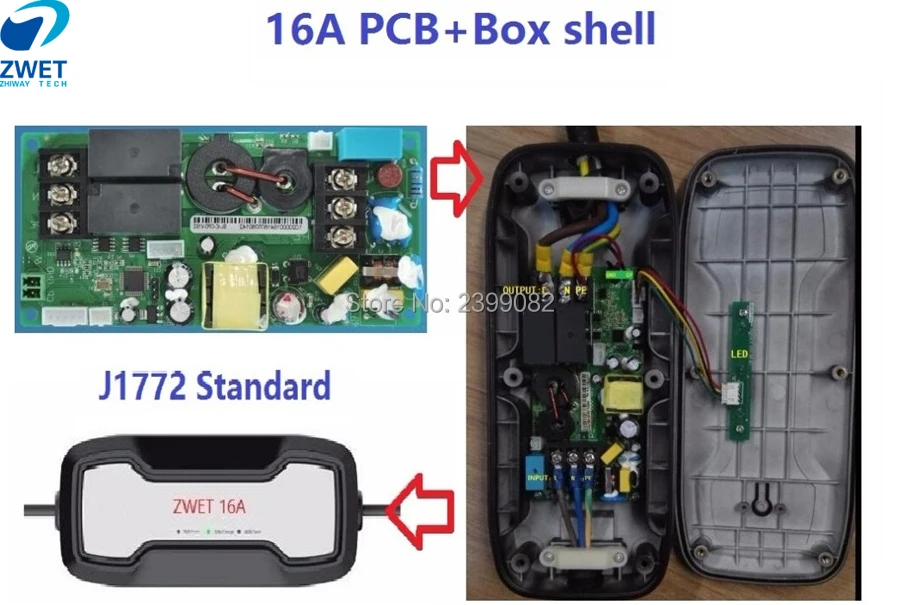 ZWET J1772 EVSE электрический автомобиль IEC 62196 Type2 EV специальный контроллер зарядки