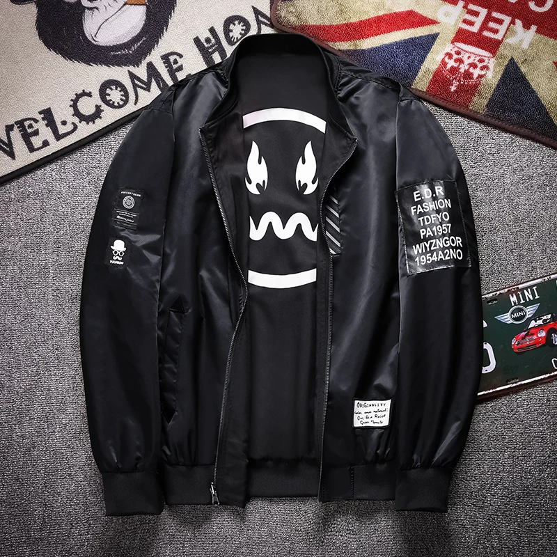 Online Männer Reversible Jacke 2019 Frühling Herbst Neue Casual Doppel konfrontiert Baseball Jacke Männer Hohe Qualität Bomber Jacke Mantel für männlich 13