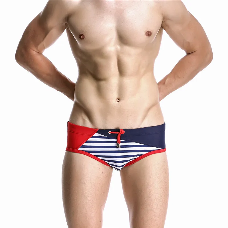 Бренд для мужчин s swim Breifs одежда для плавания для мужчин в полоску короткий сексуальный купальный костюм плавки для купания для мужчин плавки