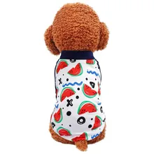 St полиэстер Pet летний волнистый арбузный принт темперамент собака Досуг дышащая рубашка костюм модная обычная одежда для собак