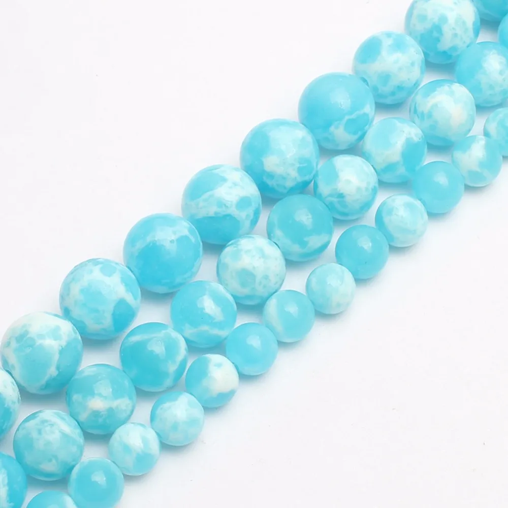 

Skyblue Imperial Stone Round Loose beads ball For Jewelry Making DIY Bracelet Necklace 15 inches 6/8/10 mm pick size