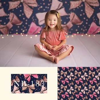 

MEHOFOTO Photography Background Glitter Pink Bows Small Dots New Born Baby Birthday Theme Backdrop Professional Photo Studio