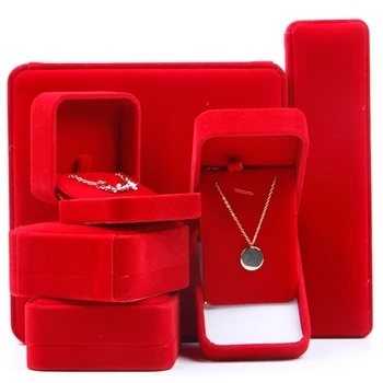 

Jewelry Box Organizer Display For Rings Earring Necklace Bracelets Set Square Packaging Jewellery Wedding Gift Boxes Multisize