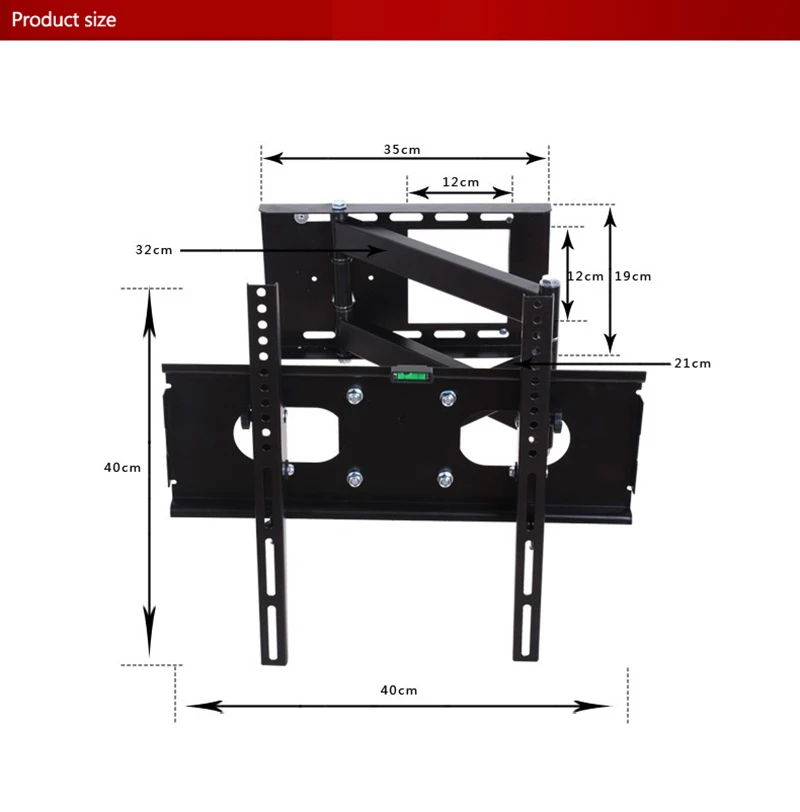 Шарнирный ТВ настенный кронштейн для 2"-55" ЖК светодиодный плазменный 3D Телевизор с VESA до 400x400, Полный наклон поворотный Длинный рычаг
