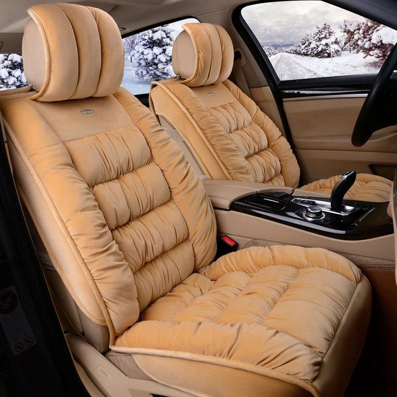 3D Fully Enclosed Plush Seat Cover Car Styling Thermal Non Slip Cushion