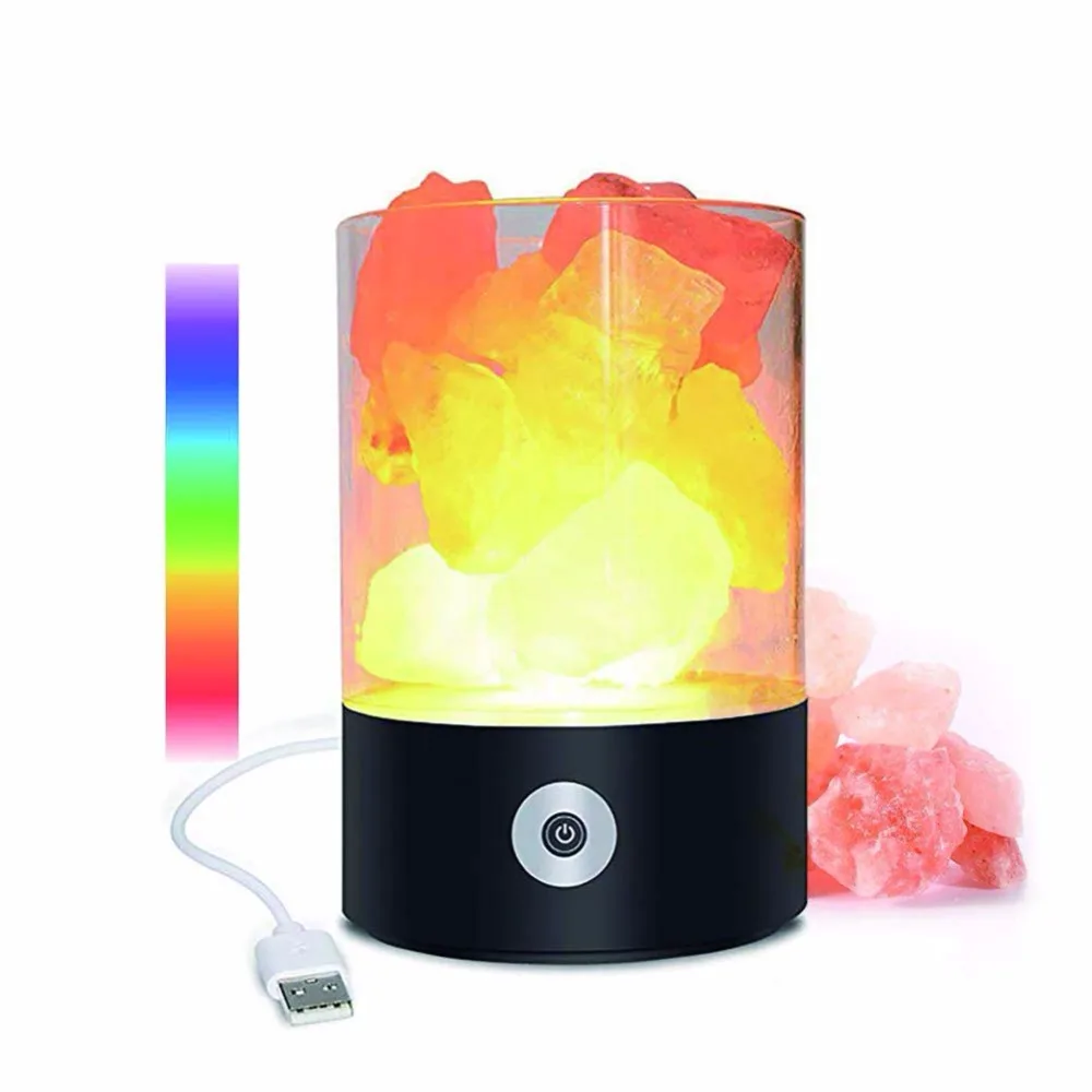 

USB Crystal Light natural himalayan salt lamp led Lamp Air Purifier Mood Creator Indoor warm light table lamp bedroom lava lamp