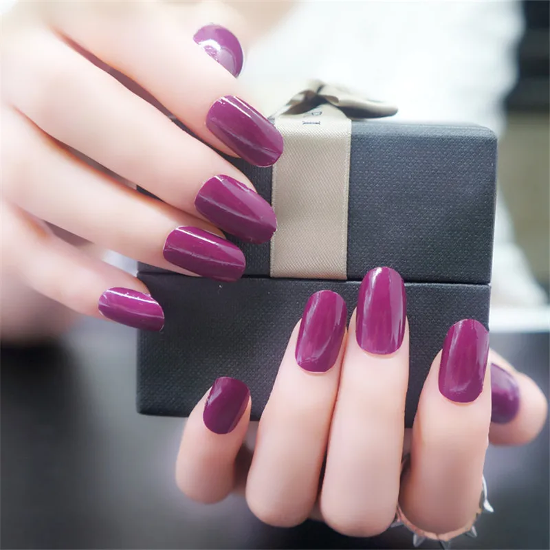 16 Sizes Nail Art Appliques Fashion Breathable Quick-drying Nails Strips Patch Purple...