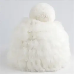Оптовая продажа 2017 новые популярные зимние натуральная меховая шапка Для женщин мода кролика Шапки с милое бальное Утепленная одежда