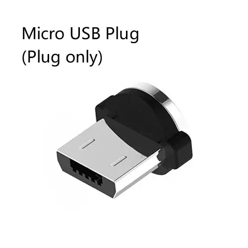 Plug for micro USB Магнитный зарядный кабель Micro USB кабель для iPhone XS Max X XR магнитное зарядное устройство usb type C светодиодный зарядный провод шнур 1 м - Цвет: Plug for micro USB