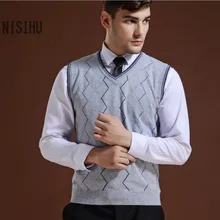 Стиль досуга v-образным вырезом без рукавов мужской шерстяной свитер v-образным вырезом полосатый мужской кашемировый свитер жилет