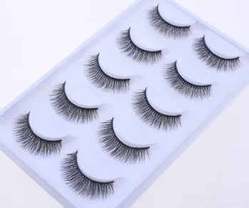 

HBZGTLAD 5 pairs eyelashes 3d mink lashes natural long 1 box mink eyelashes 1cm-1.5cm 3d false eyelashes full strip lashes