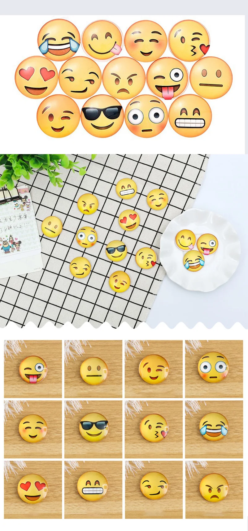 かわいい絵文字冷蔵庫マグネット顔表情装飾冷蔵庫マグネットステッカー付きクリスタルガラス冷蔵庫ステッカーノート Magnet Smile Refrigerator Magnetsfridge Magnet Aliexpress