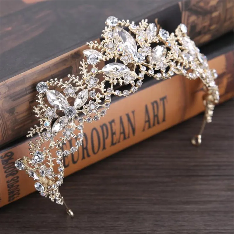 

Princess Wedding Crown Crystal Rhinestone Headband Bridal Crown Tiaras Prom Dinner head jewelry Hair Accessories