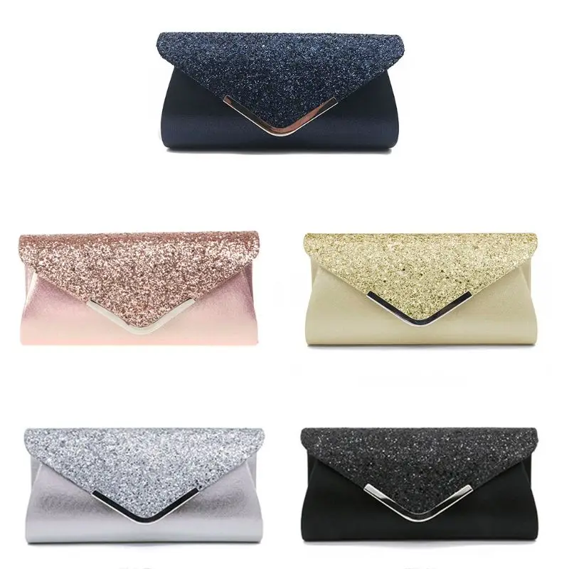 

NoEnName_Null High Quality Women Glitter Shiny Powder Shoulder Crossbody Wedding Evening Party Clutch Handbag Purse