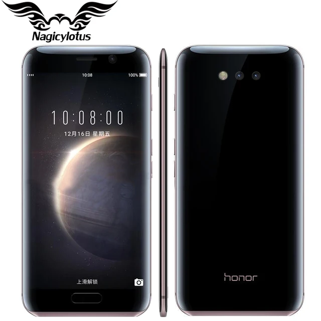 Оригинал Huawei Honor Магия 4 Г LTE Мобильного Телефона Кирин 950 4 ГБ RAM 64 ГБ ROM Android 6.0 5.09 "2 К 2560X1440px Двойная Камера 12 + 12 МП