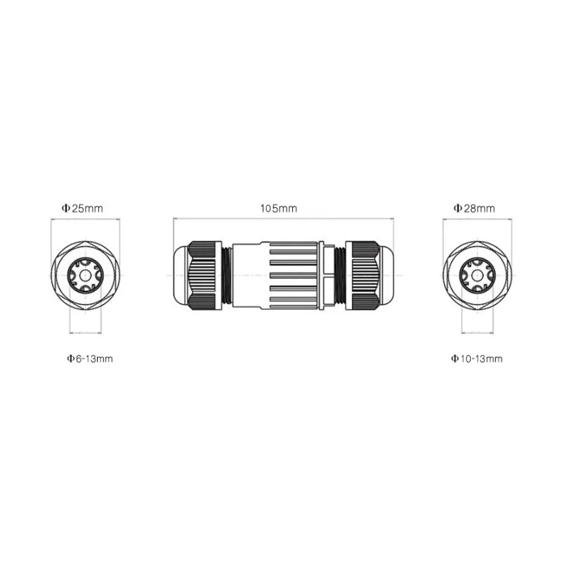 1 шт. водонепроницаемый соединитель 3/5 pin IP68 220V & 20a 6 13mm 10 15mm электрический провод