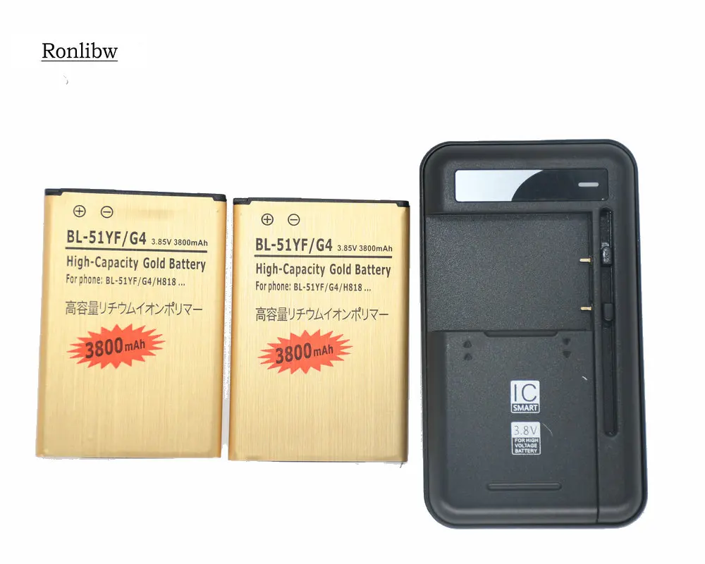 Ronlibw 2 шт. 3500 мА/ч BL-51YF Замена Батарея + Зарядник для LG G4 H818 H818N VS999 F500 F500S F500K F500L H815