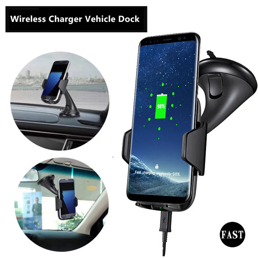 

2018 Best Car wireless charger bracket mobile phone multi-function QI fast charge stand For iPhone for Samsung smartphone