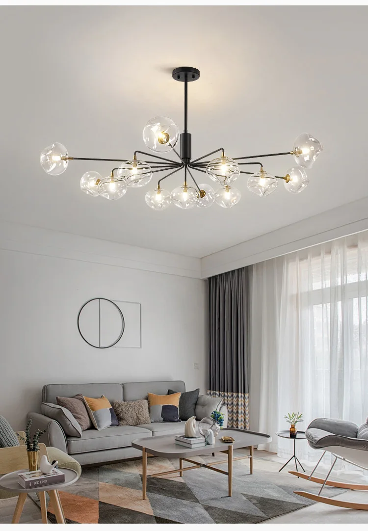 Скандинавские современные минималистичные подвесные светильники для гостиной, столовой, креативные молекулярные светильники, теплая Подвесная лампа для спальни