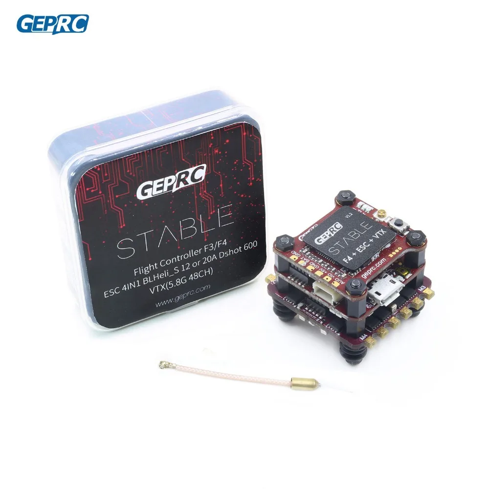 GEPRC стабильная F4 Mini Fly Tower Полетный контроллер Betaflight + 12A/20A BLHELI-S 4 в 1 ESC 48CH 200mW VTX для FPV