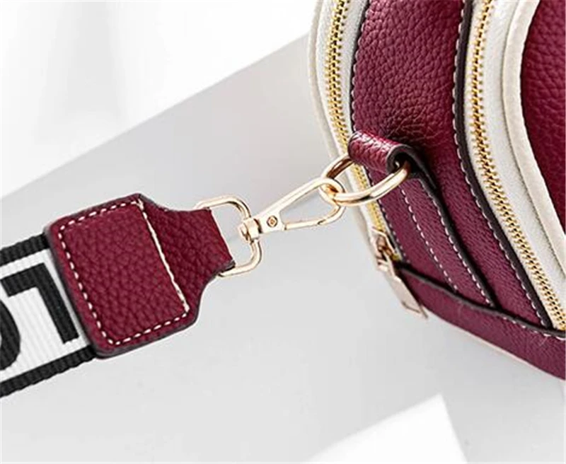 Hot Small Contrast Color Top-Handle Bag Women Crossbody Bags Phone Purse Fashion Single Shoulder Zipper PU Leather Bags