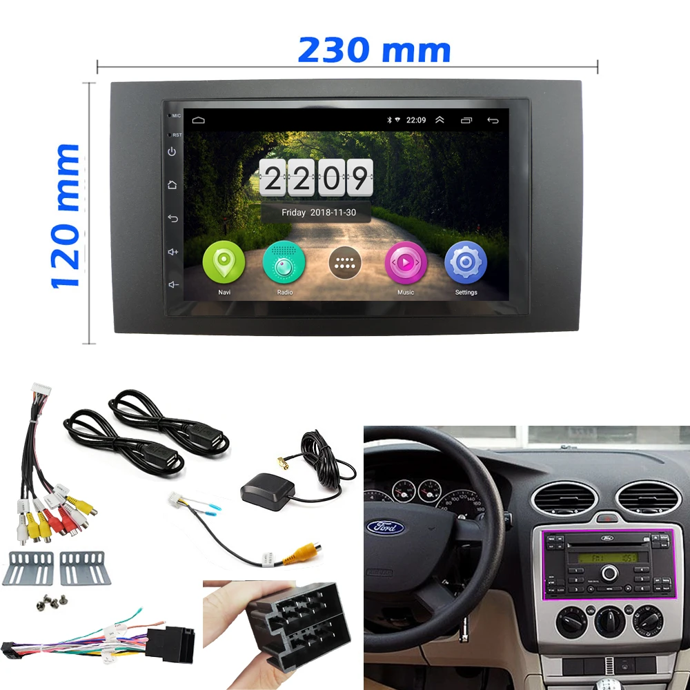 

Android 8.1 car Multimedia radio player For Ford Focus 2 Din frame to Car Radio for C-Max S-Max Fusion Transit Fiesta use