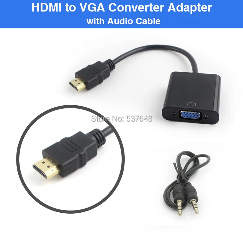 

HDMI Male to VGA Converter Adapter With Audio USB Cable for PC Xbox 360 PS3 Laptop Desktop Support 1080P HDTV Displayer