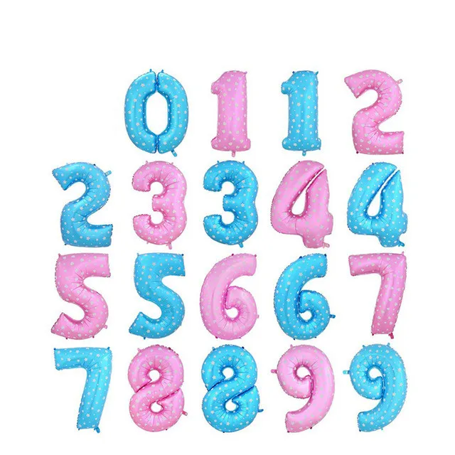 

Lucky 100pcs/lot 40 inch Blue/Pink Large Size 0-9 Number Balloon Helium Foil Balloons Birthday Wedding Party Decoration Globos