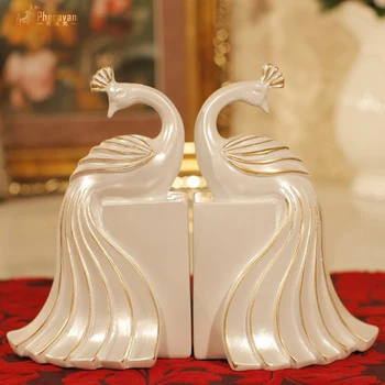 

European style Neo Classical Aesthetic peacock book book stalls decoration decoration Home Furnishing bookend two color