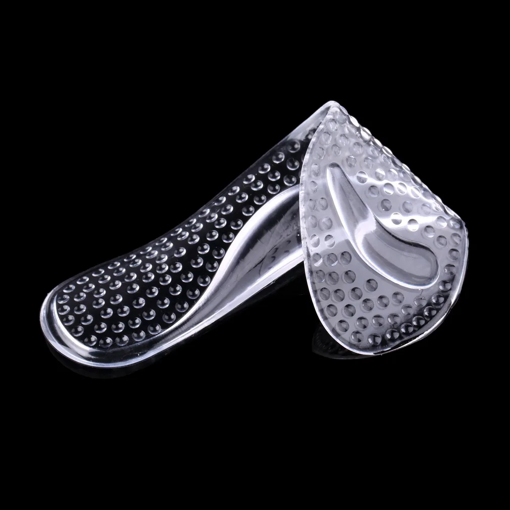 Мягкая анти-боль Поддержка прозрачный силиконовый каблуки на толстой подошве стельки Для женщин Pad для ухода за ногами инструмент Relax