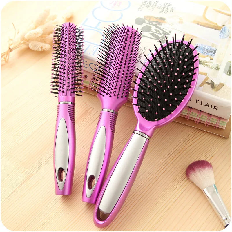 1 pz capelli massaggio del cuoio capelluto pettine spazzola per capelli setole e nylon donne wet