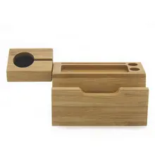 Новейшая модель; распродажа бамбука 3-Порты и разъёмы USB Зарядное устройство зарядная станция для наручных часов iWatch, подставка для iPhone 7/6s/6/5S-15 Вт 3A