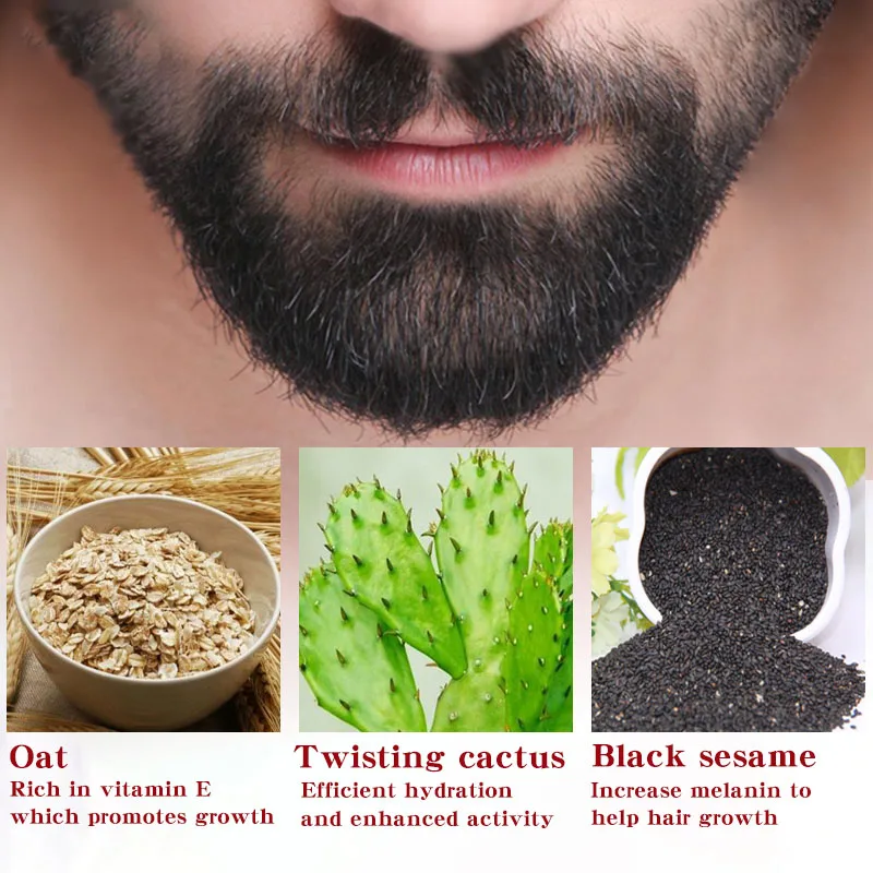 Мужской бальзам для роста бороды и усов увлажняющий крем для ухода за волосами KG66