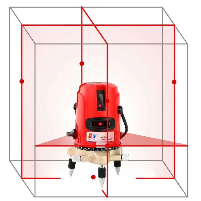 

KaiTian 5Line Laser Level Battery Professional Red Laser 360 Vertical Horizontal 635nm Self-leveling Cross Beam Lazer Level Tool